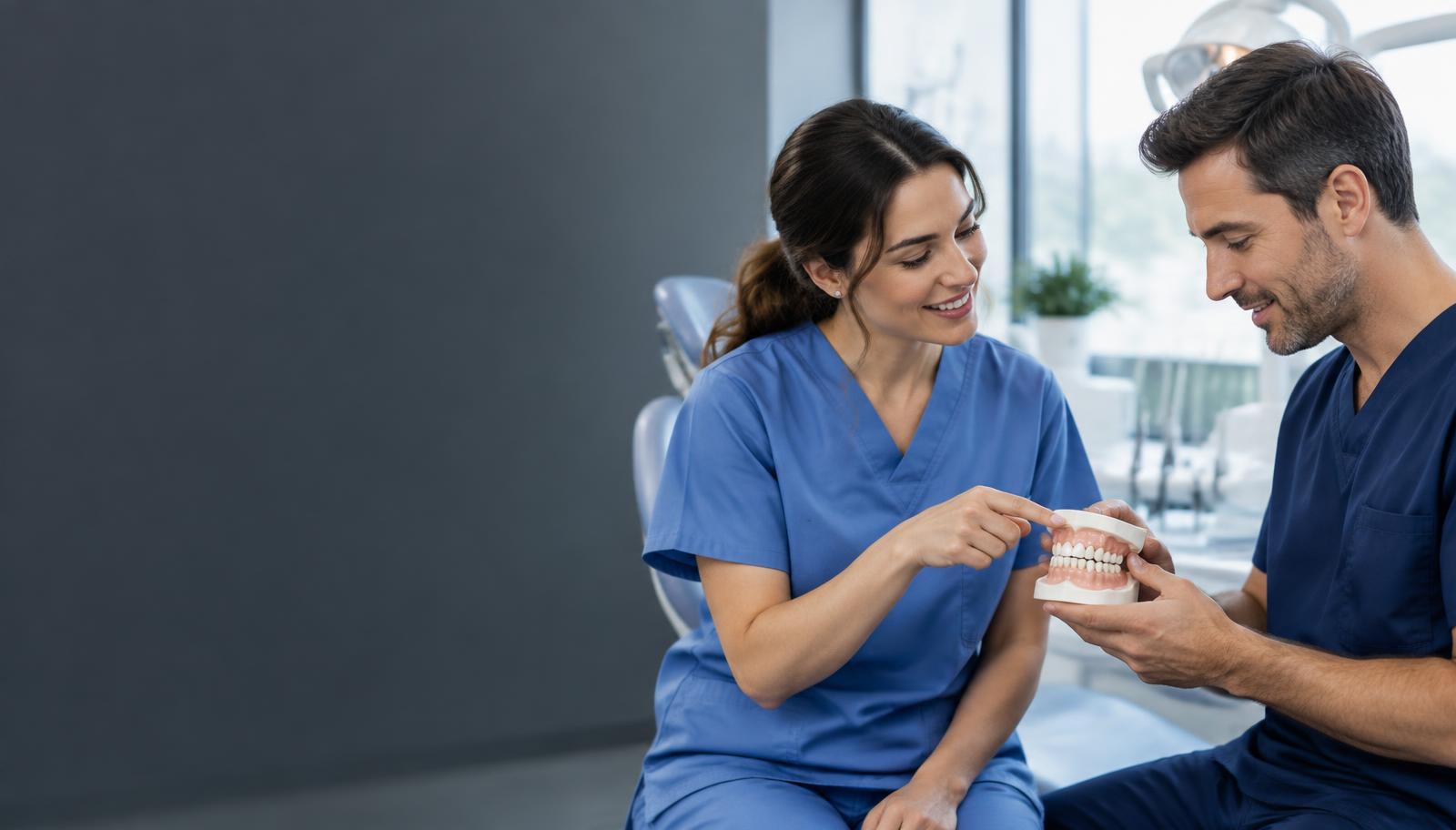 Due professionisti dell’odontoiatria si confrontano in studio